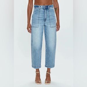 Pistola Barrel Jeans Turner Super High Rise Barrel Tour Blue Denim Tour Size 31